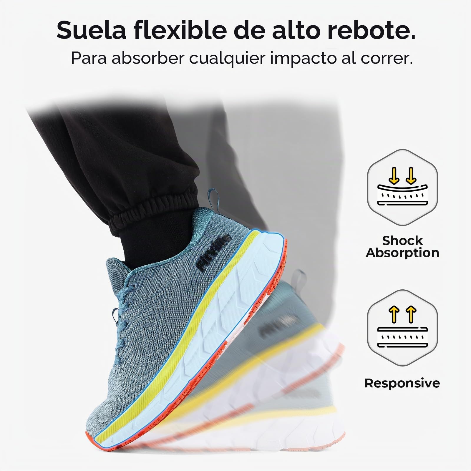 FitVille Zapatillas Running Hombre Extra Anchas Sneakers Ligeros Deportivas Respirable Zapato Caminar para Interior Exterior