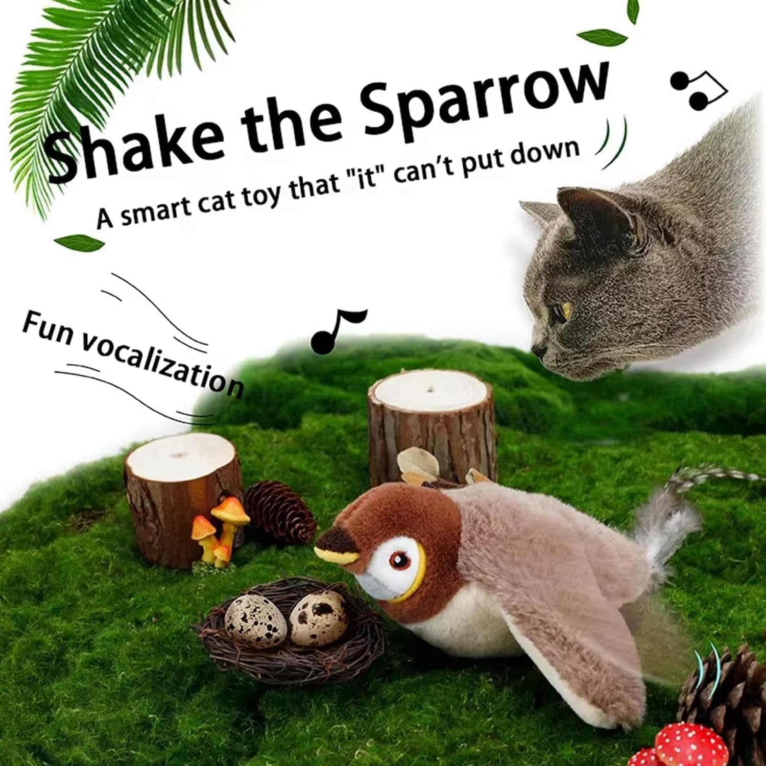 Juguete para Gatos de Pájaro Volador, Juguete de Pájaro Aleteante, Juguete Volador para Gatos, Juguete C-at de Pájaros Aleteantes, T-oy Interactivo de Pájaros Voladores para Gatos, Juguetes C-at para