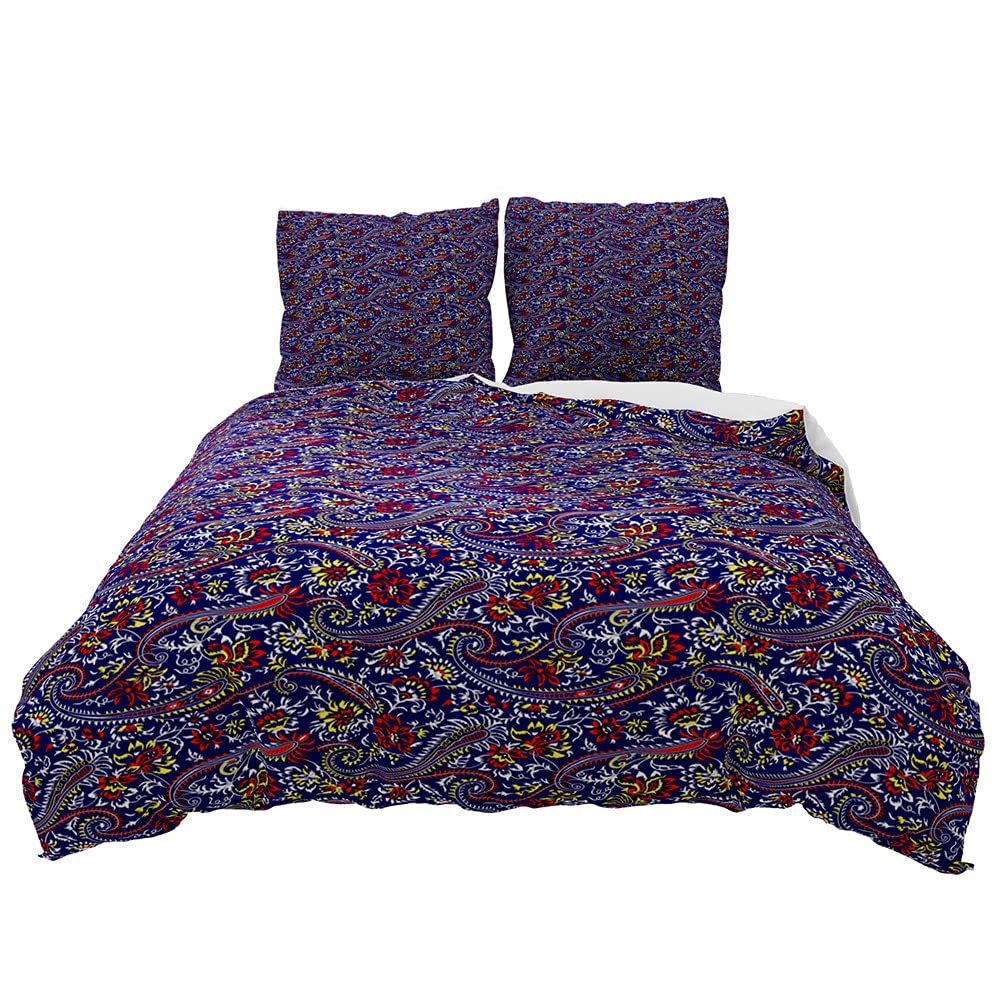 Parure de lit bohème 220x240 cm en microfibre avec 2 taies d'oreiller