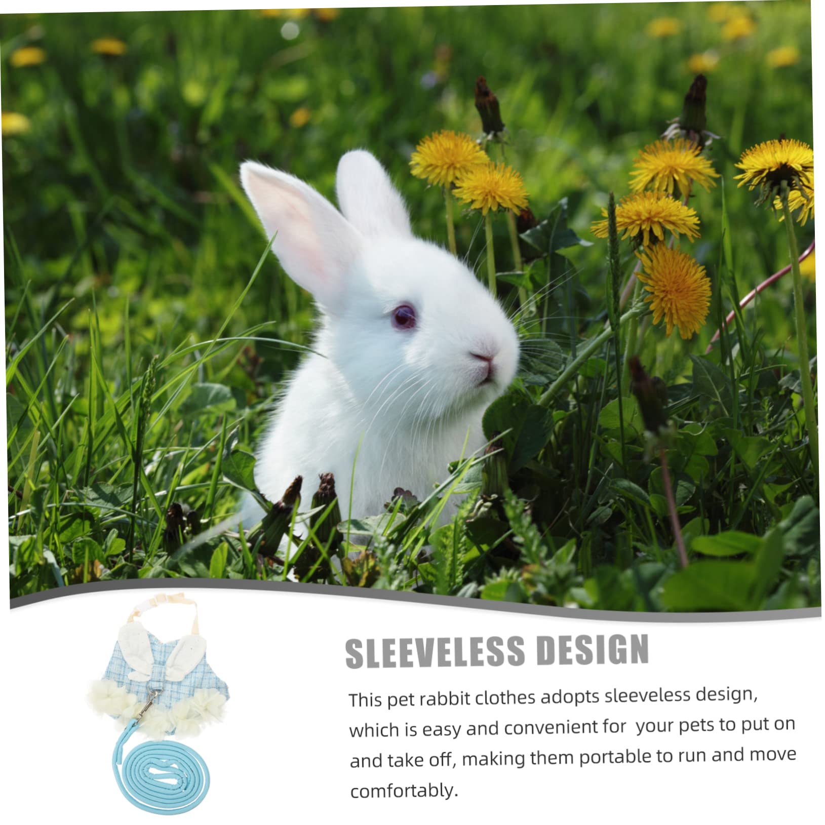 VANZACK 3sets Per Coniglio Con Guinzaglio Abbigliamento e Accessori Per Piccoli Animali Da Esterno Design Traspirante e Leggero Perfetta Per Festività e Passeggiate