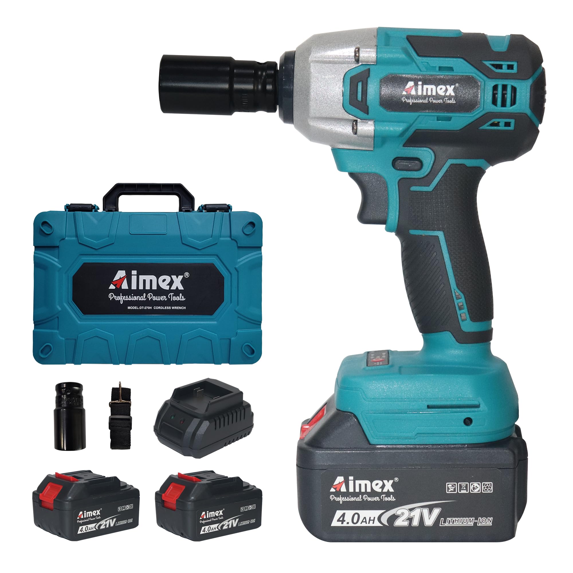 Aimex Dt-270H Cordless Impact Fixed Square Wrench 1/2 Inch, Brushless Motor, 300Nm Torque With 2 Batteries, 1 Sockets, 1 Charger, Auto Stop Function, Forward/Reverse Rotation, High&Low Speed Function (B0CXT9PJFC) Amazon Price History, Amazon Price Tracker
