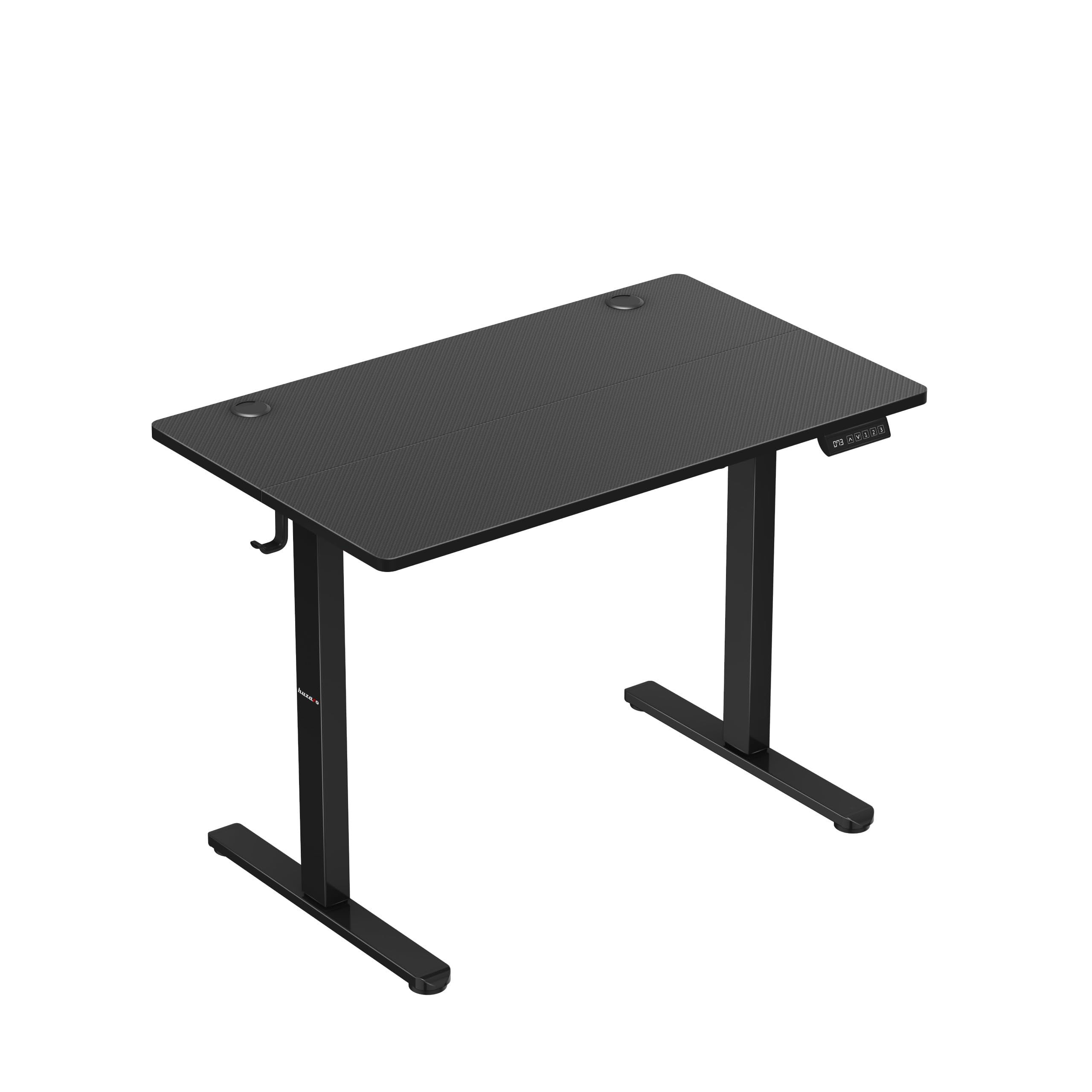 huzaro Hero 7.9 Black biurko z elektryczną regulacją wysokości, regulacja wysokości 100 x 60 cm, bezstopniowa regulacja, metalowa konstrukcja, przepust kablowy, do biura, biura domowego, kolor czarny