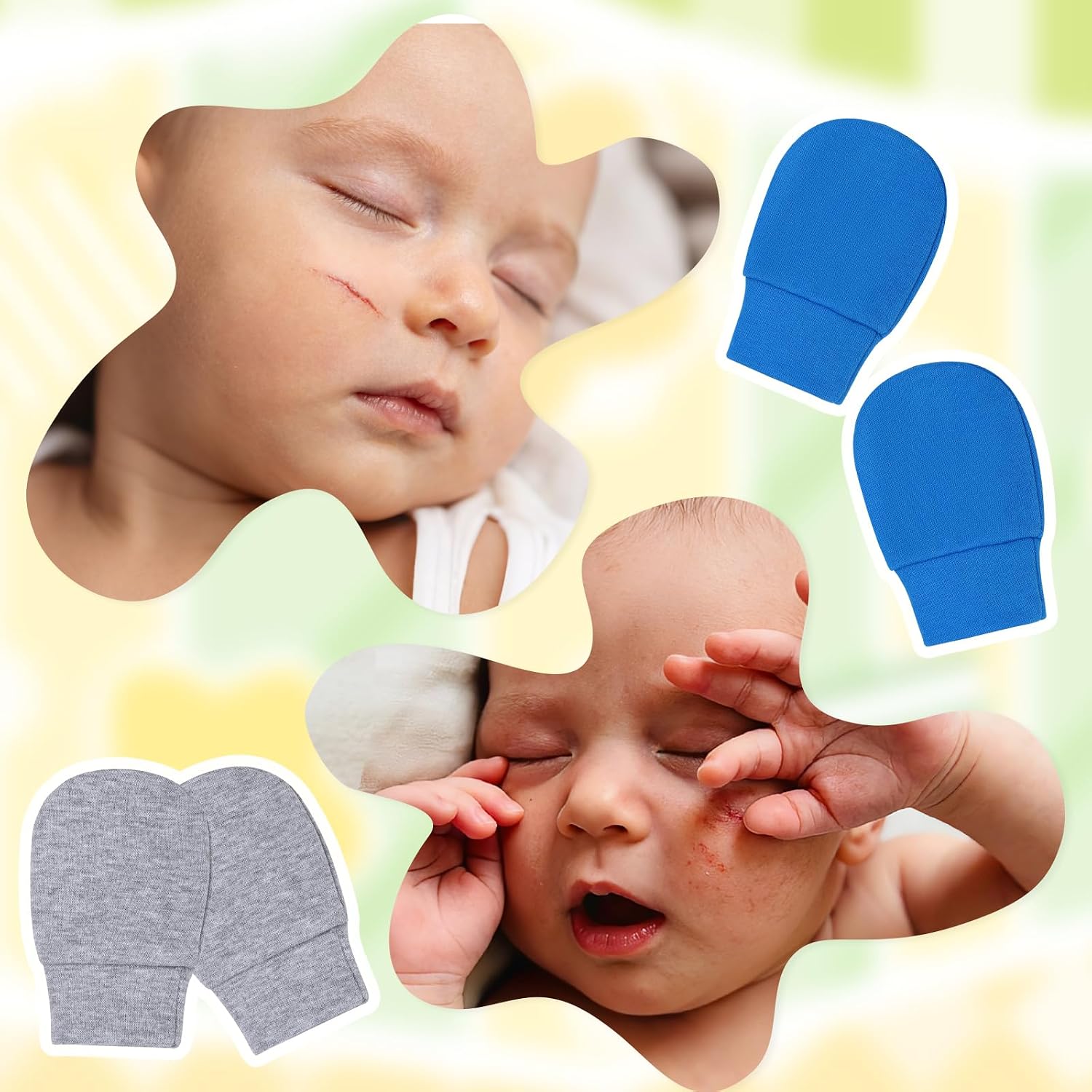 choyaxo 8 Pairs Newborn Baby Mittens Infant Mittens Baby Gloves for 0-6 Months Baby Boys Girls