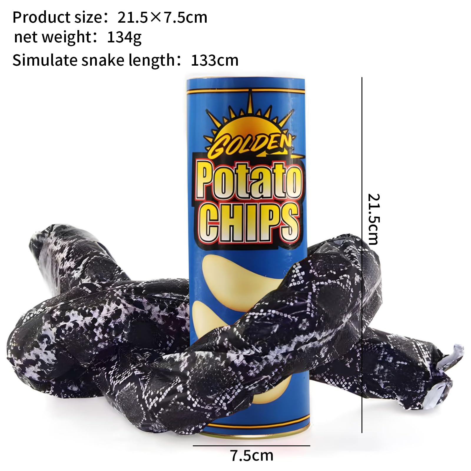 2 Pieces Funny Potato Chip Snake Funny Prank Snake Can Jump Spring Snake Novelty Funny Funny Scary Prank Potato Chip Canister Halloween April Fools Carnival Party Decoration Supplies - Image 2