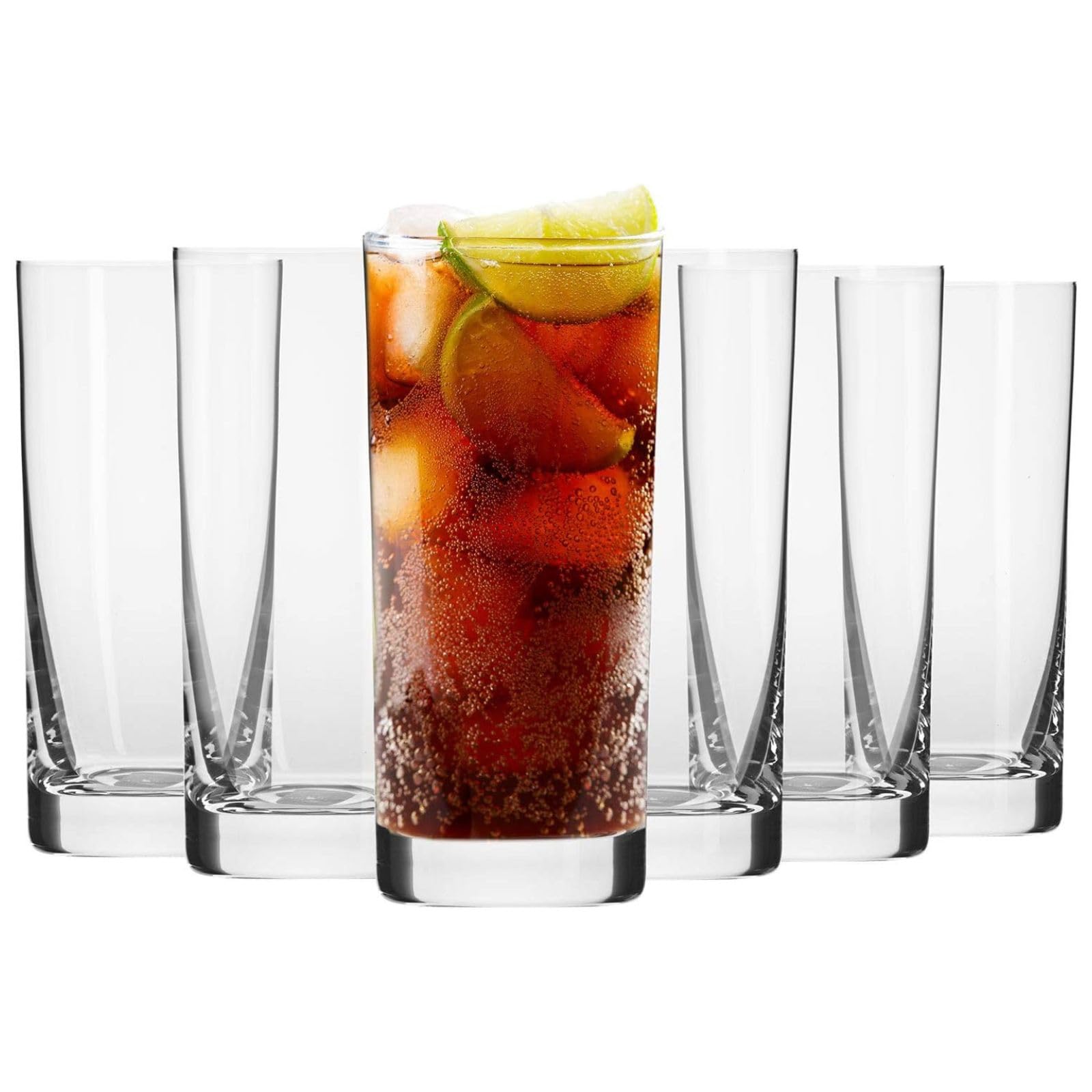 Krosno Blended Verres Hauts 350 ml Lot de 6 – Verre Cristallin Sans Plomb – Verres Long Drink pour Eau, Jus et Cocktails, Gobelets Modernes, Lavable au Lave-Vaisselle