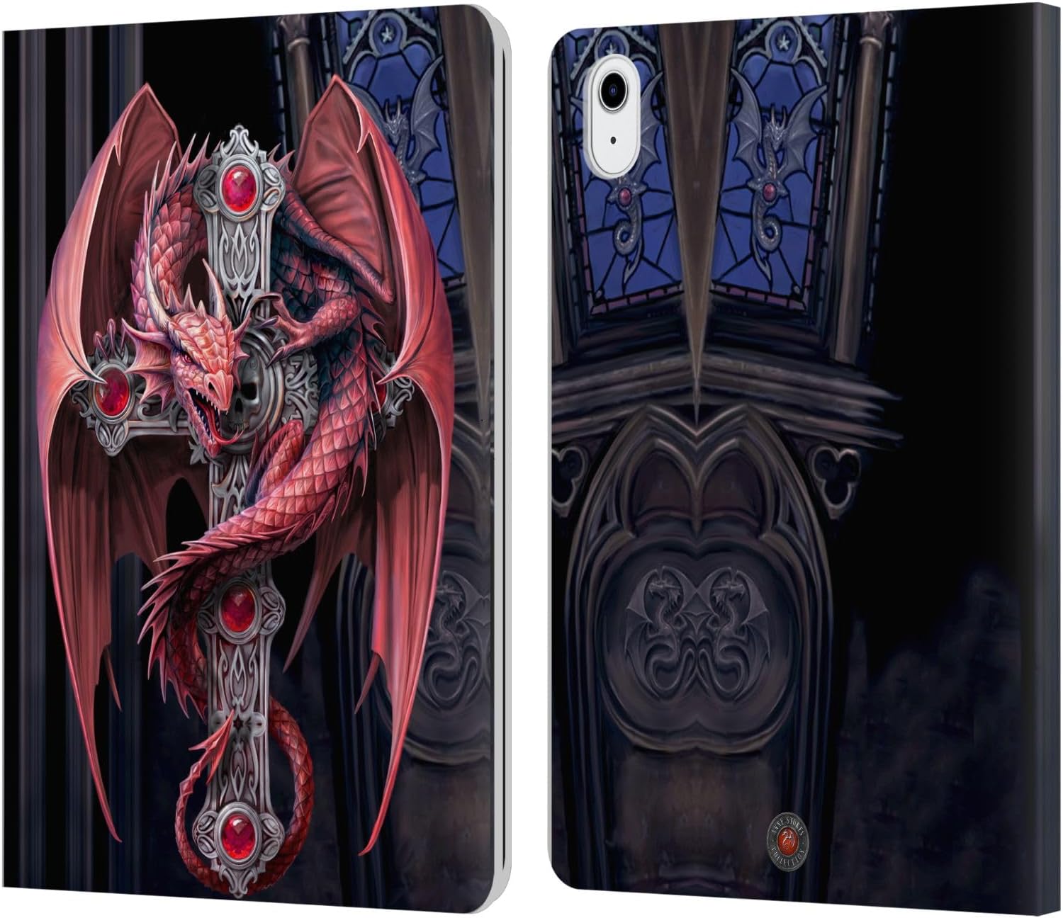 Head Case Designs Officially Licensed Anne Stokes Power Chord Dragons Leather Wallet Case Compatible with Apple iPad Air 2 (2014)