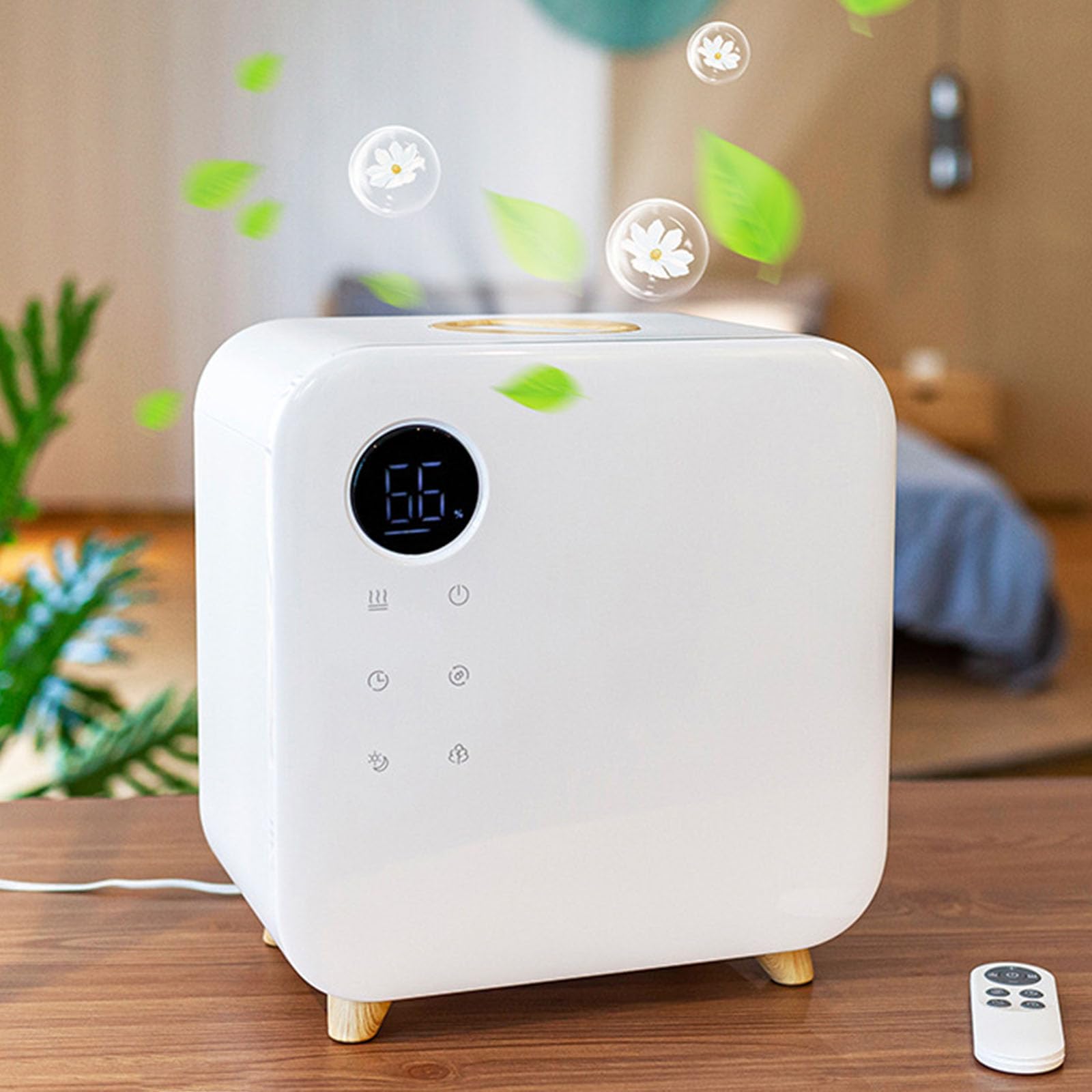 Humidificadores para Habitaciones Grandes, Humidificador Ultrasónico De 5,5 L con Vapor Frío Y Llenado Superior, Máquina De Aroma Inteligente, con Control Remoto, Temporizador De Soporte