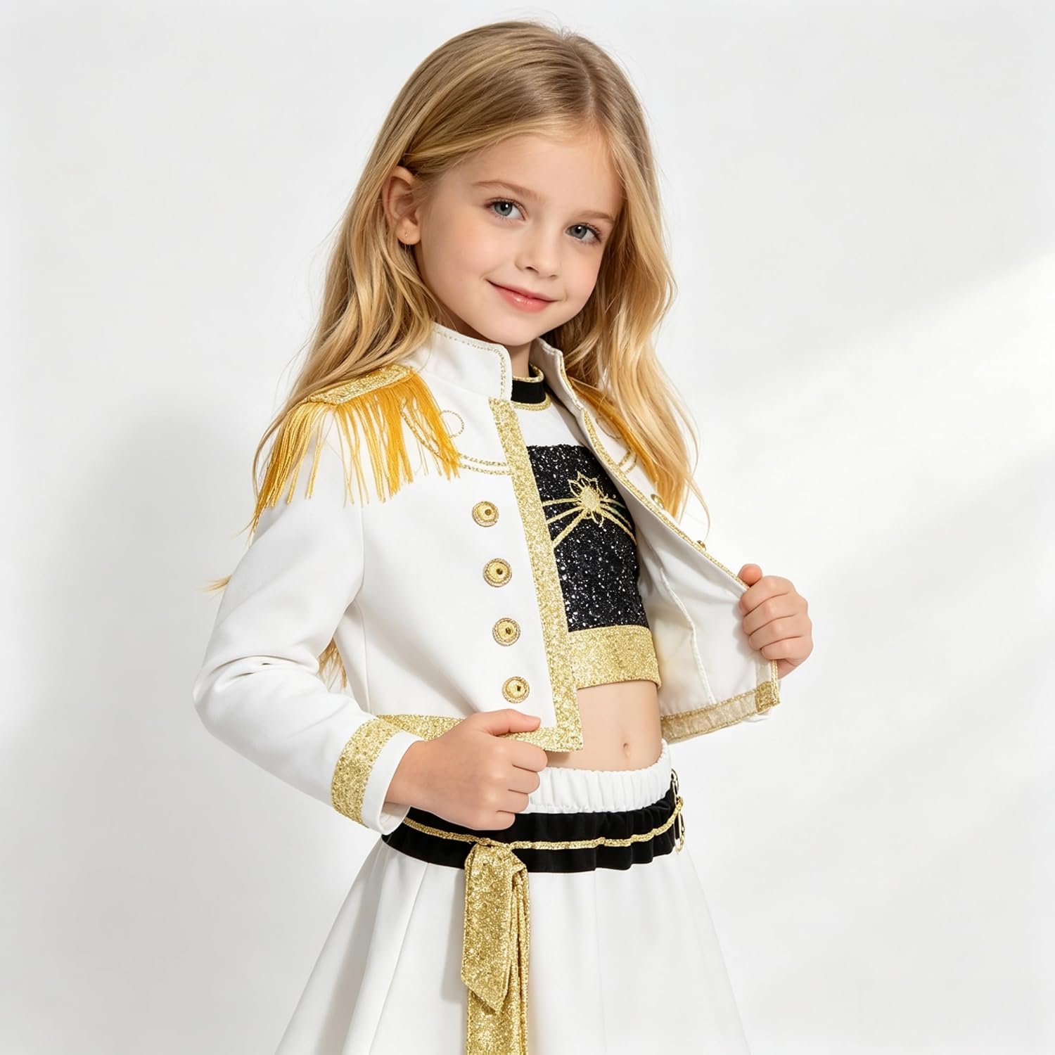 SAVITO Pop Idol Cosplay Costume Popular Singers Stage Costumes for Ages 3-12 Children's Costumes