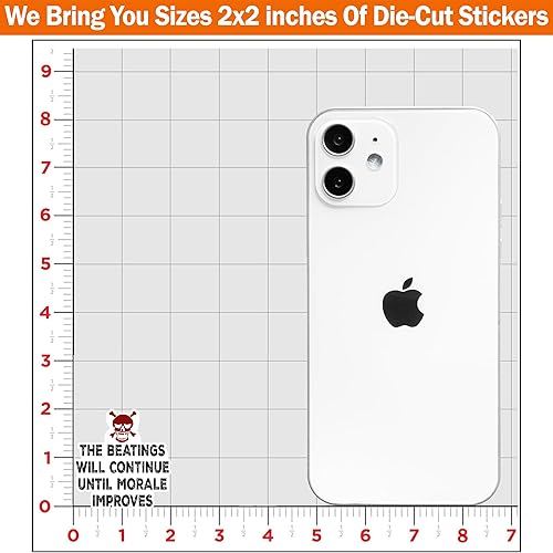 Miniatura 4 de Calcomanías divertidas de calavera con texto en inglés "The Beatings Will Continuue Until Morale Improves", regalos divertidos de vinilo impermeable
