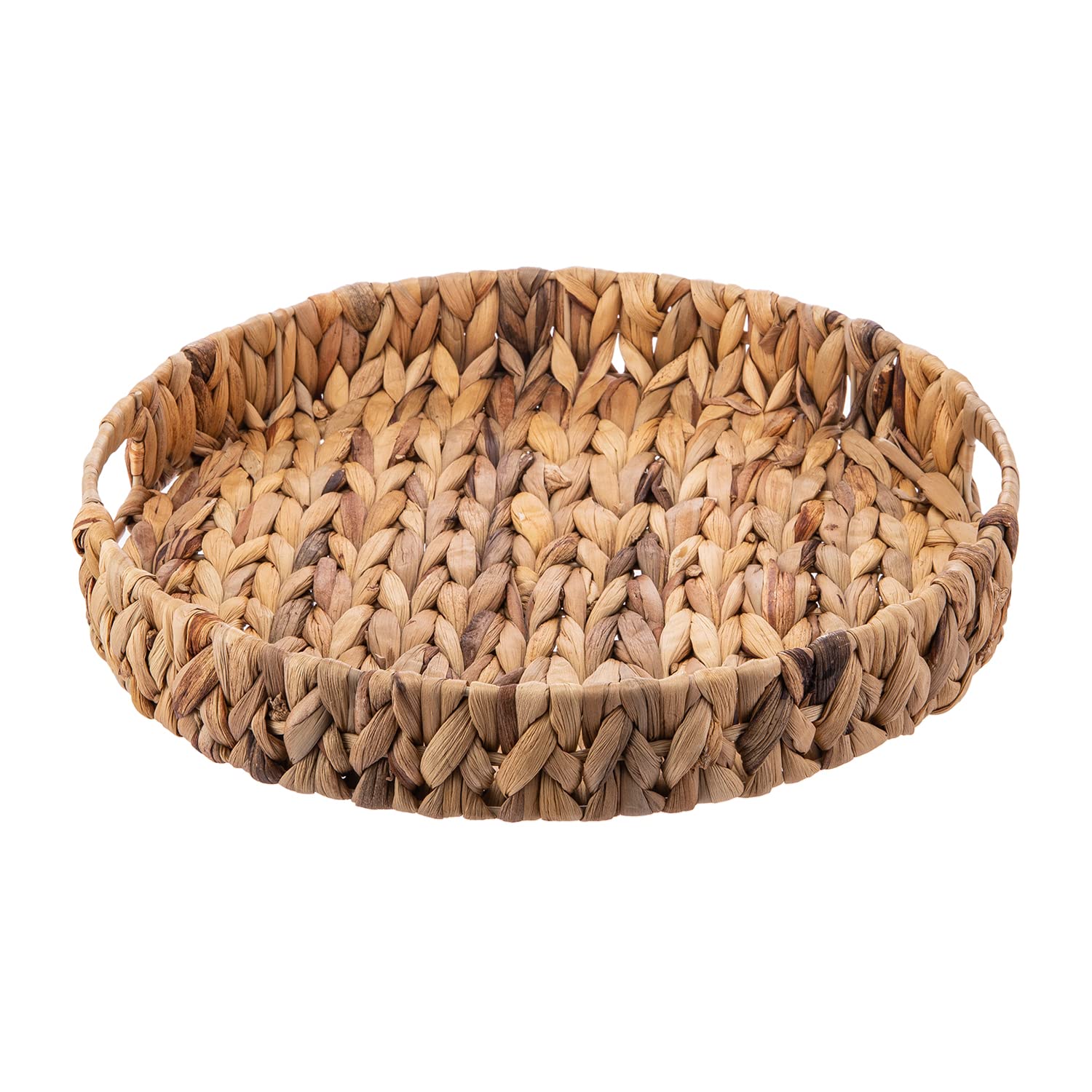 AKDC Rattan Tray L Round 38Cm X 38Cm X 6Cm Beige