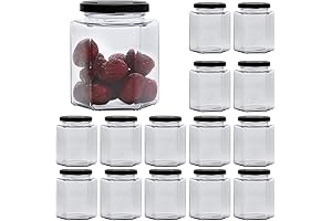 Glass Jars 16oz: Hexagon Jars with Lids for Endless Possibilities