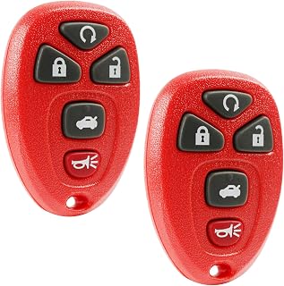 Key Fob Keyless Entry Remote fits Chevy Impala Monte Carlo/Cadillac DTS/Buick Lucerne 2006 2007 2008 2009 2010 2011 2012 2013 (Red), Set of 2