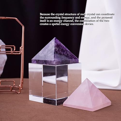 Miniatura 3 de Runyangshi Natural Dream - Generador de energía de pirámide de cristal de amatista  196 x 196 pulgadas 20 x 20in pirámide de cristal curativo para