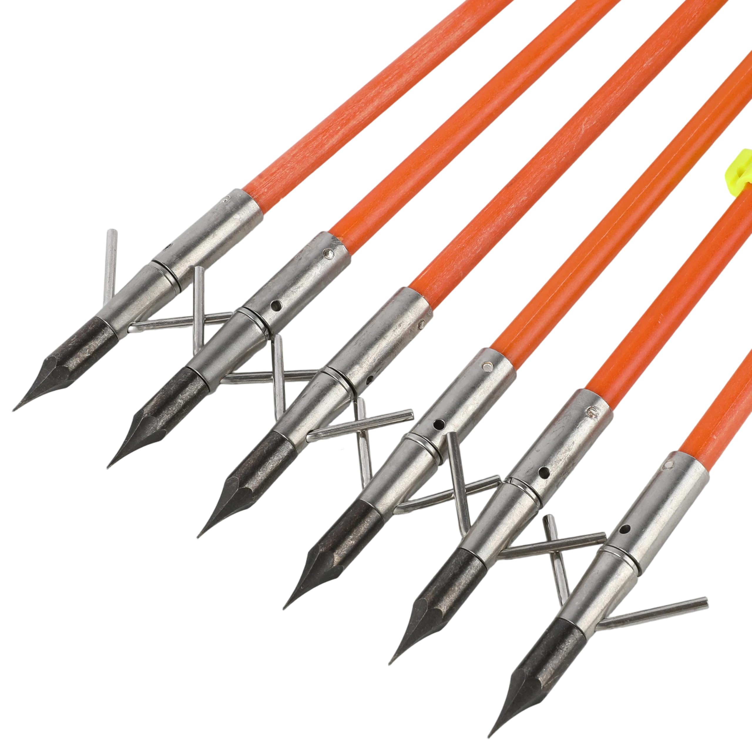 Kit Completo de Pesca con Arco con Flechas y reposaflechas – Cuerda de 40 m | 6 flechas macizas de fibra de vidrio, montaje sencillo, compatible con arcos compuestos y arcos recurvos para pesca con arco