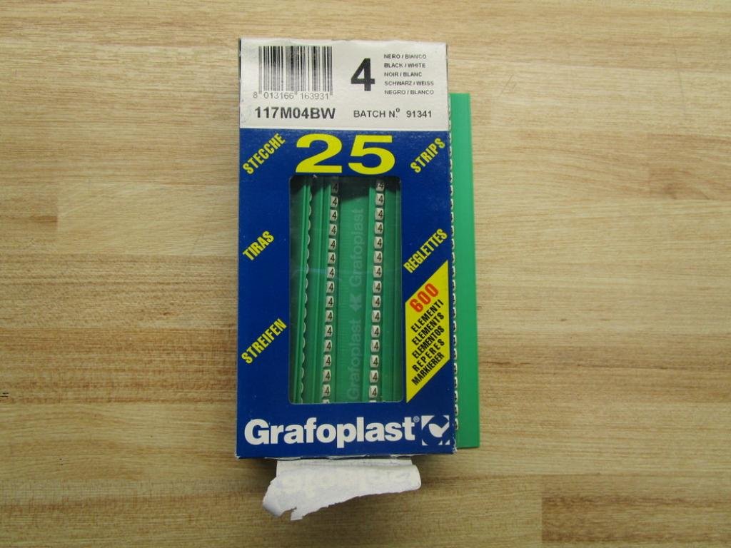 Amazon.com: Grafoplast 117M04BW Label 4 (Pack of 25) : Industrial ...