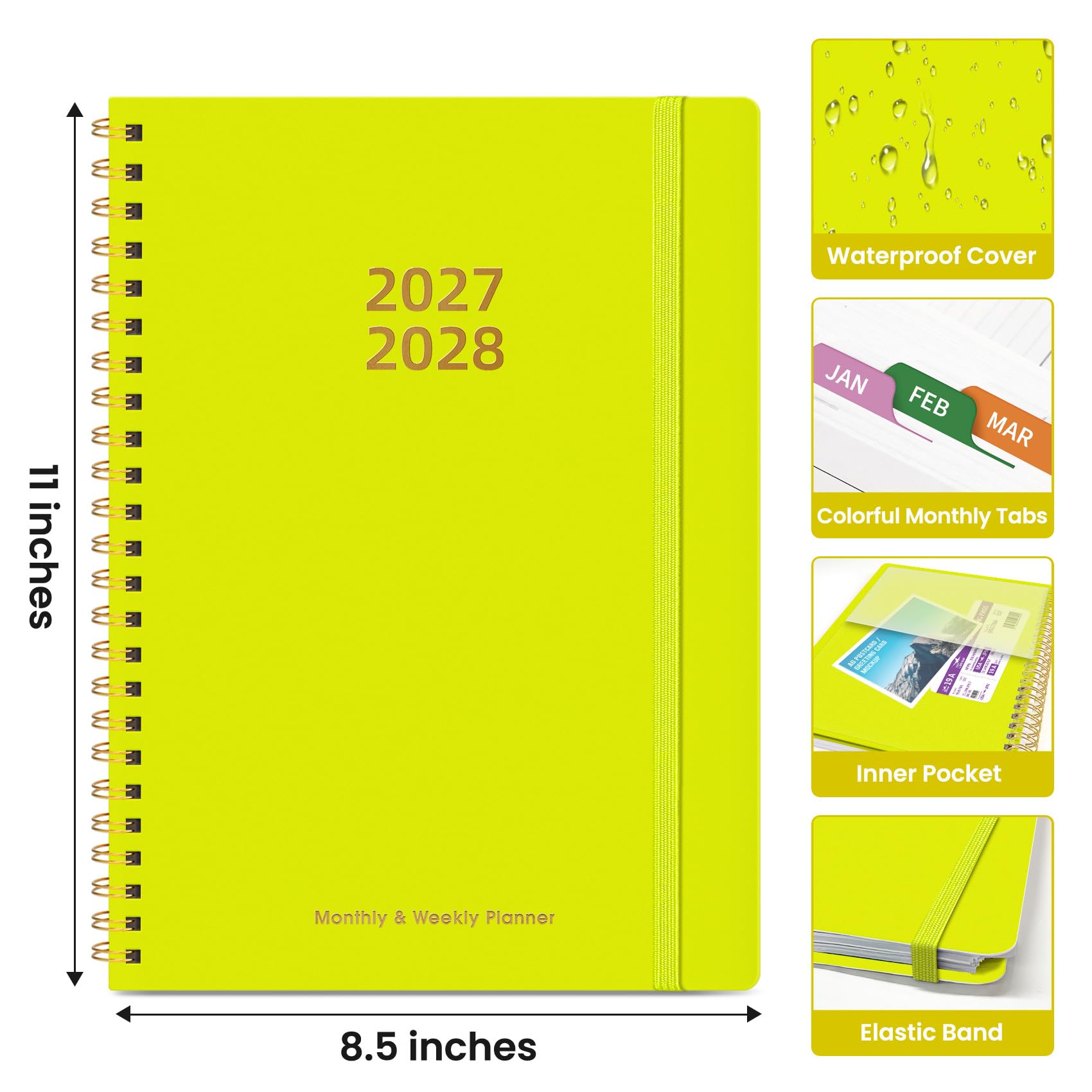 Taja Planificateur de janvier 2027 à juin 2028, 18 mois, mensuel et