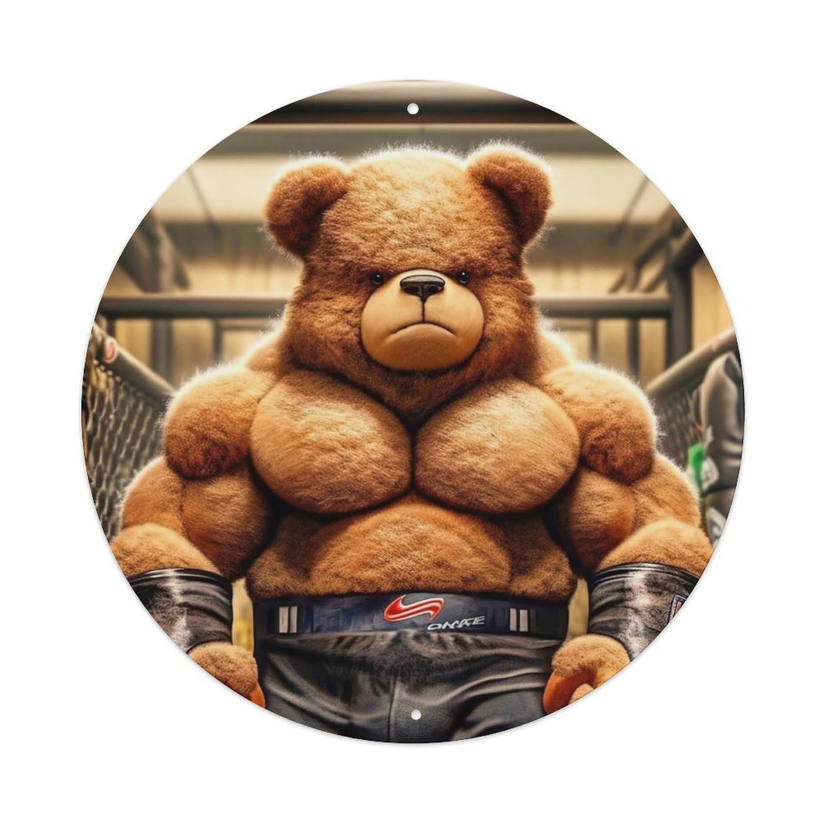 Animal Artwork Fitness Bear Metal Tin Sign