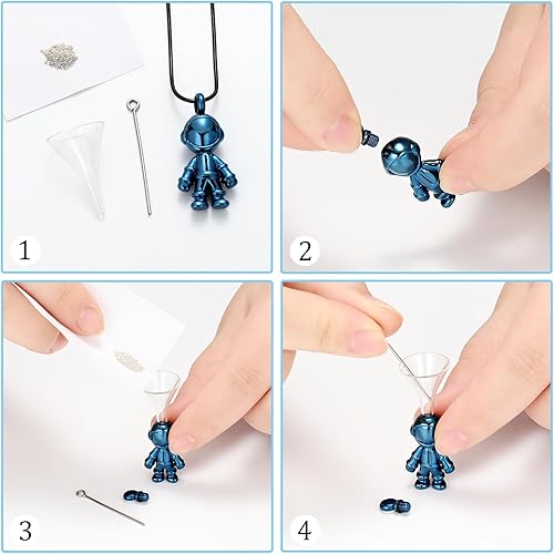 Miniatura 6 de mingkejw Cremación astronauta collar urna conmemorativa joyería colgante urna de cremación cenizas collar conmemorativo para niños y humanos.