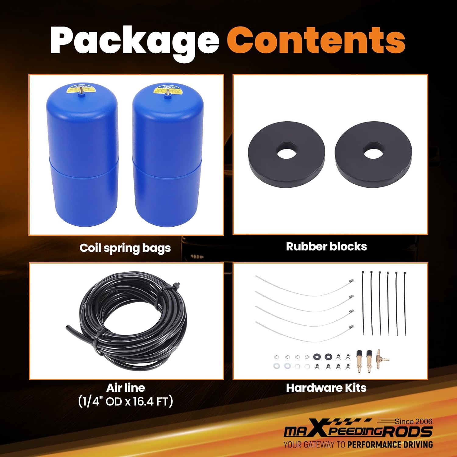 maXpeedingrods 2300 lbs Rear Air Helper Spring Kit for GMC Yukon 2001-2020, for Chevrolet Suburban 1500 Tahoe 2000-2020, for Cadillac Escalade 2002-2007 Coil Spring Air Suspension Bags Kit