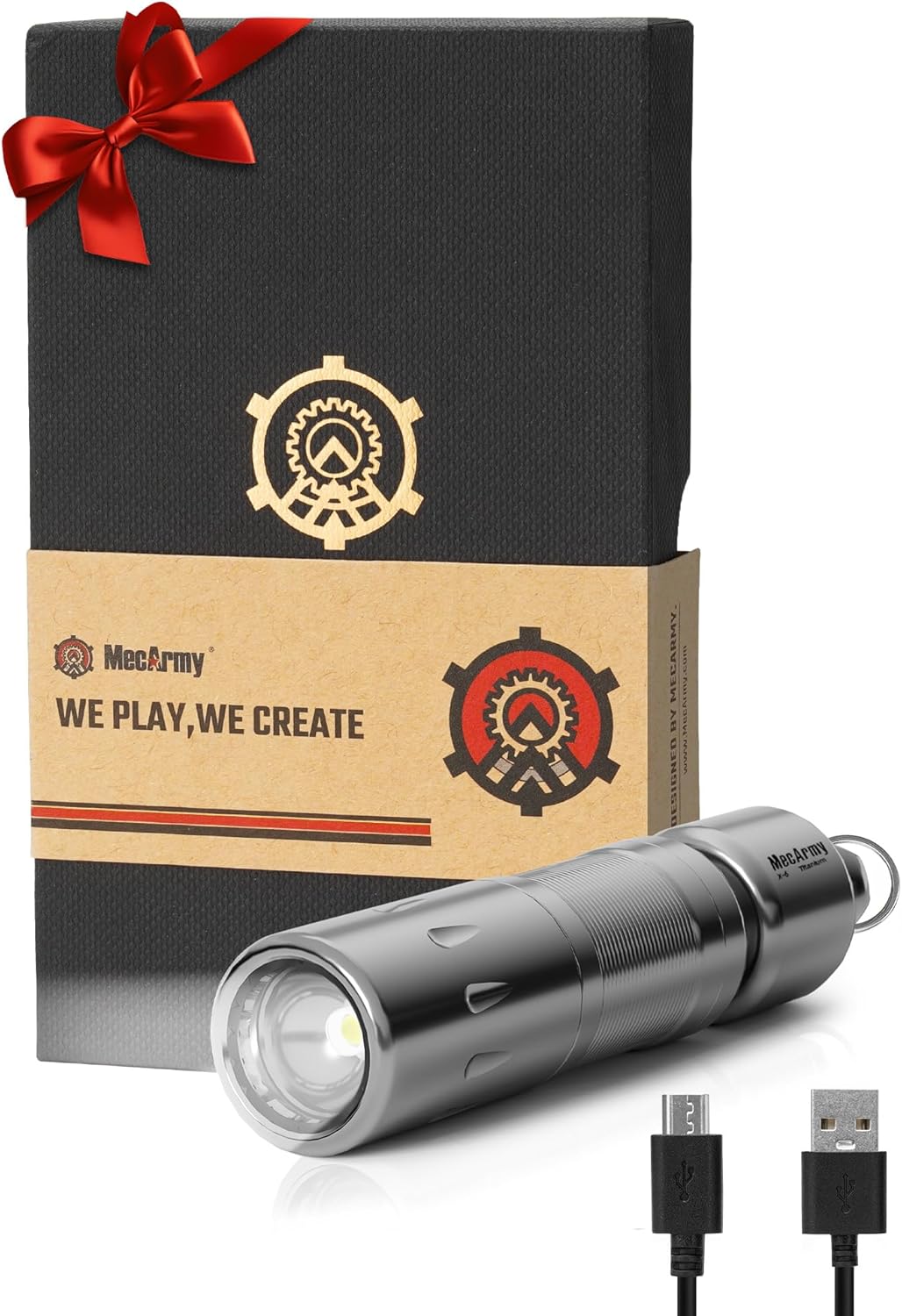 MecArmy X6 Titanium Mini Flashlight Rechargeable, EDC Small Flashlights with Quick Release Tail for Easy Access, Led Pocket Flashlight for Home Camping Outdoors, Christmas Birthday Gifts for Him Her