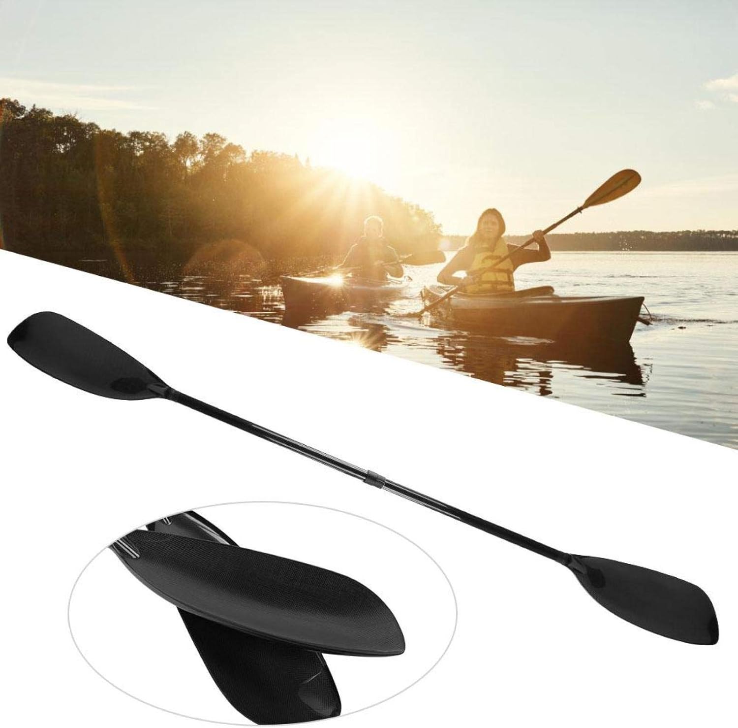 Jacksking Bootfahren Paddel, Double End Einstellbarer Winkel Carbon