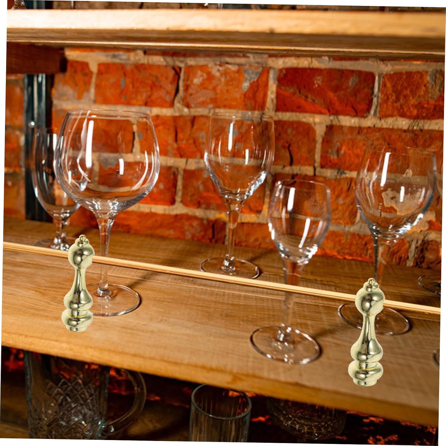ORFOFE 2pcs Wine Cabinet Railing Connectors Decorative Hardware for Furniture Glass Guardrail Accessories Small Fencing Decor for Wine Cabinet