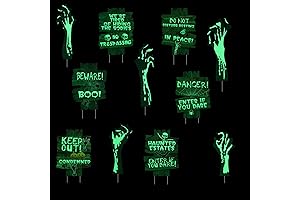 Glow in the Dark Halloween Hazard Signs