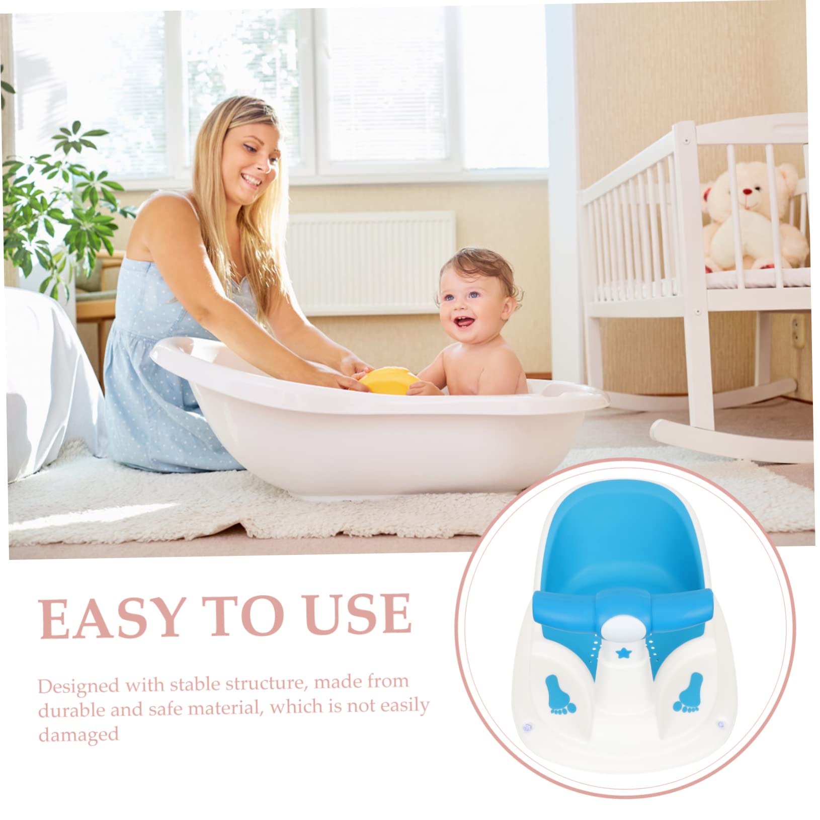 ERINGOGO Asiento de Baño para Bebés Estructura Estable y Soporte Cómodo, Fabricado en Pp y Tpe, Adecuado para Colocar a Niños Pequeños el Baño