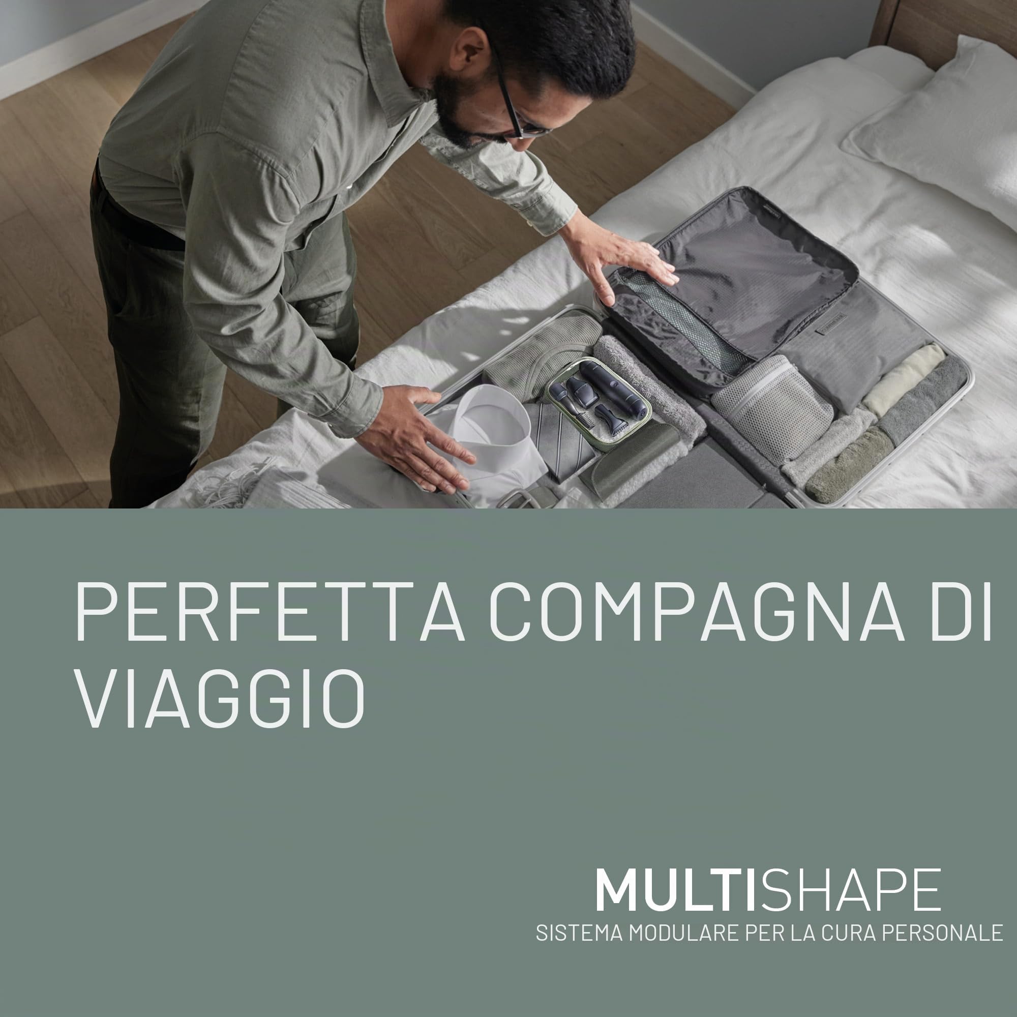 Panasonic MULTISHAPE Sistema Modulare per la Cura della Persona ER-CTW1, regolabarba e tagliacapelli per uomo con batteria ricaricabile agli ioni di litio