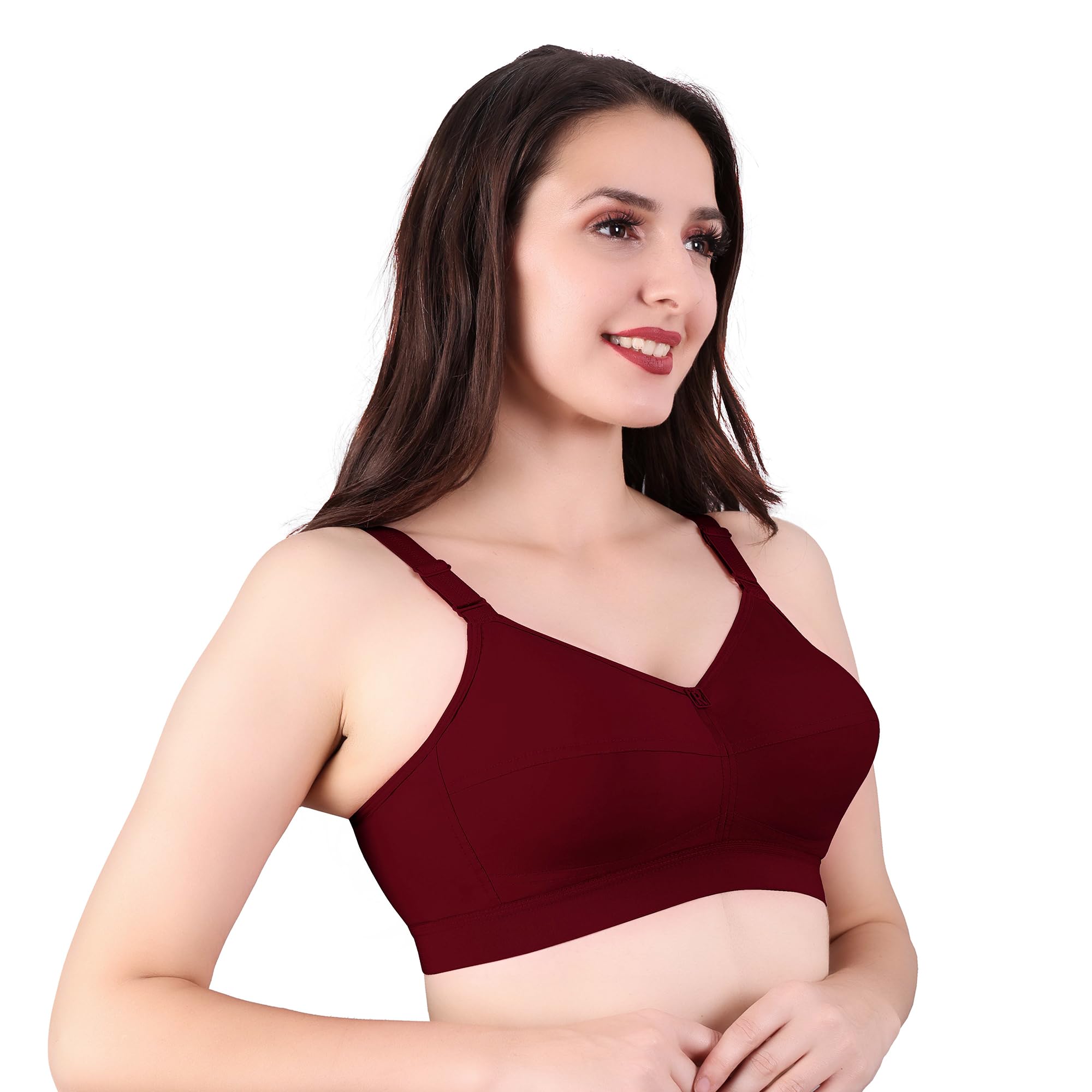 TRYLO Women's Cotton Wire Free Casual Full Coverage Bra