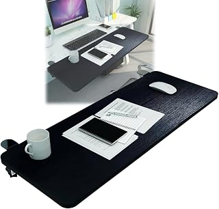 Extensor de escritorio ergonómico para bandeja de teclado y mouse, soporte plegable de 90°, color negro, 55 x 25 cm, optimiza la comodidad y eficiencia del espacio de trabajo