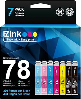 E-Z Ink (TM Remanufactured Ink Cartridge Replacement for Epson 78 T078 to use with Artisan 50 Stylus Photo R260 R280 R380 RX580 RX595 RX680 Printer (7 Pack)