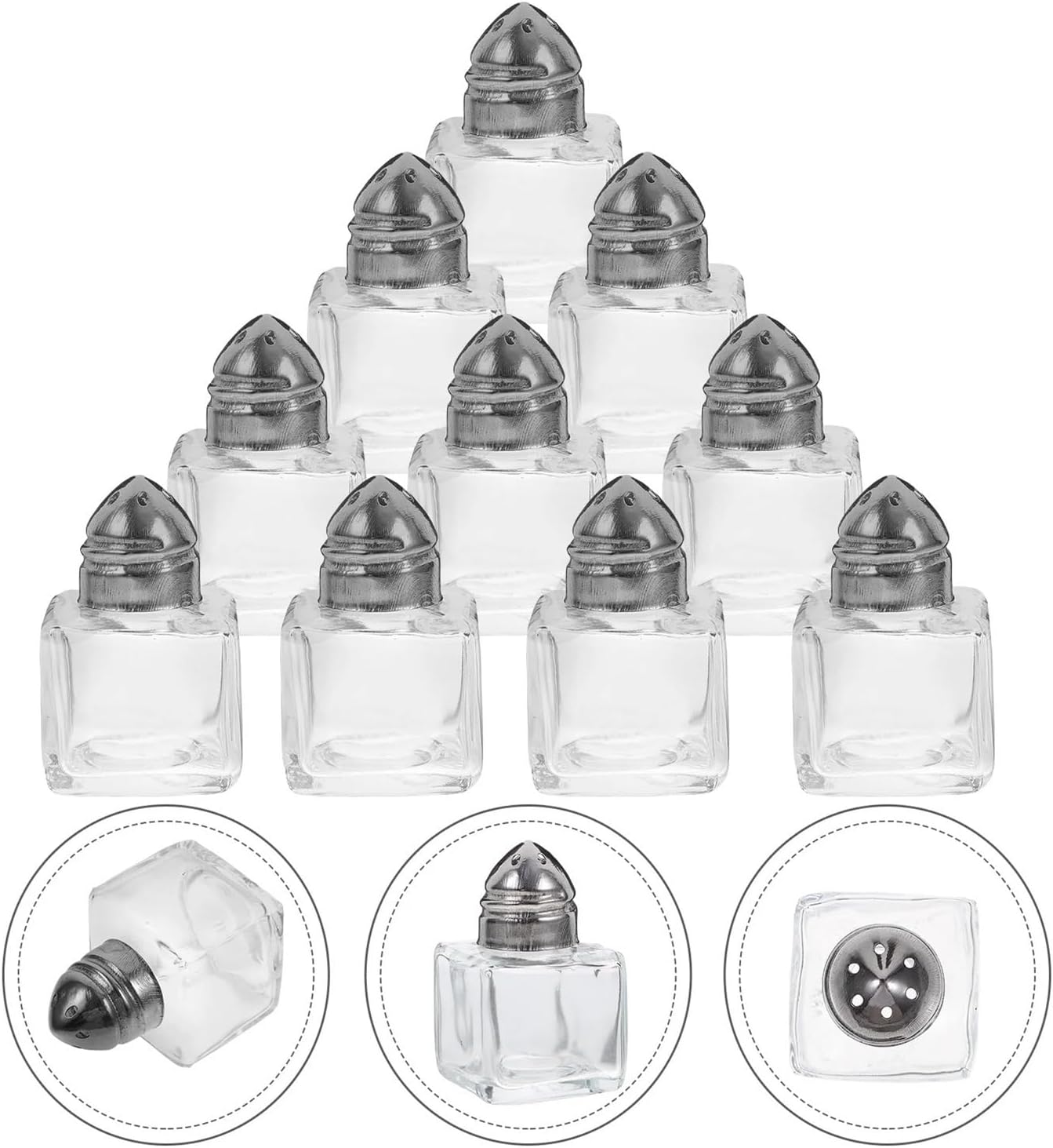 Small Salt and Pepper Shakers 20 Pcs Mini Spice Jar Glass Salt Shaker Pepper Small Containers Seasoning Set Kitchen Jars Supply for Picnic And Camping