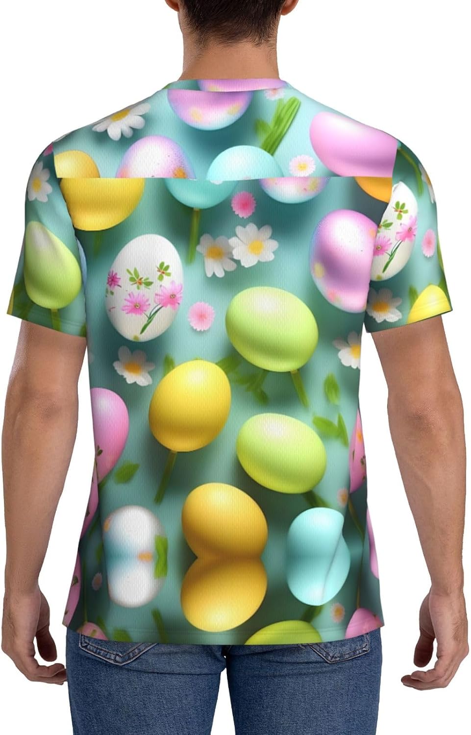 Happy Easter Holiday Rugby Football Jersey for Men, Comfortable V-Neck Loose Fit Top for Team Sports Athletics