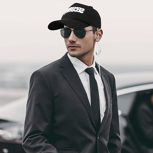 Miniatura 5 de 6 Pcs Playing Cosplay Toy Secret Service Dress up Includes Earplugs Acoustic Tube Headset Sunglasses and Black Security Hat for Teens Boys Playing