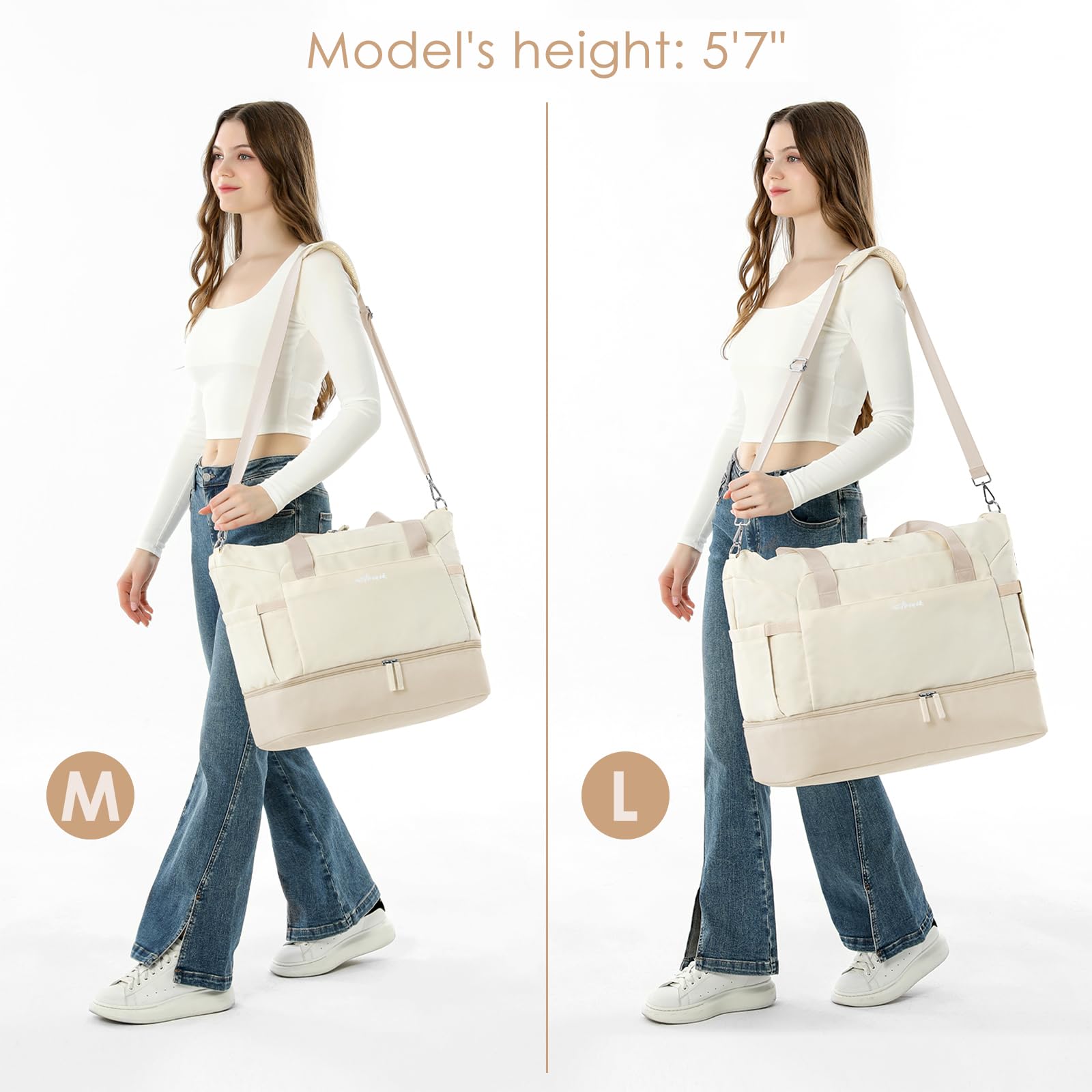 Gym Bag for Women, Personal Item Travel Bag with Shoes Compartment for Trip view 6