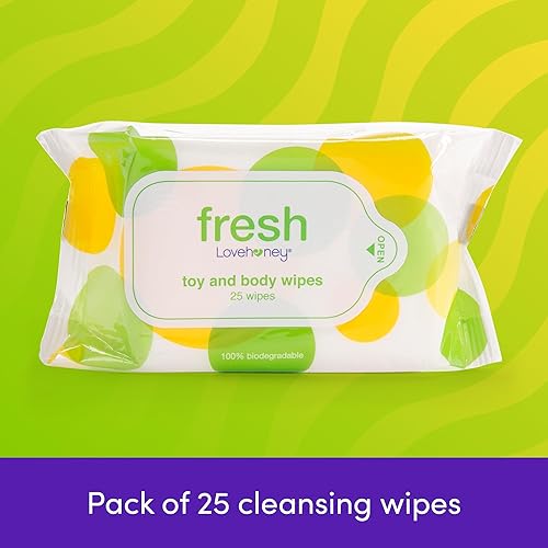 Vista 3 de Lovehoney Fresh Toy & Body Wipes - Toallitas de aloe vera - Paquete resellable - Paquete de 25