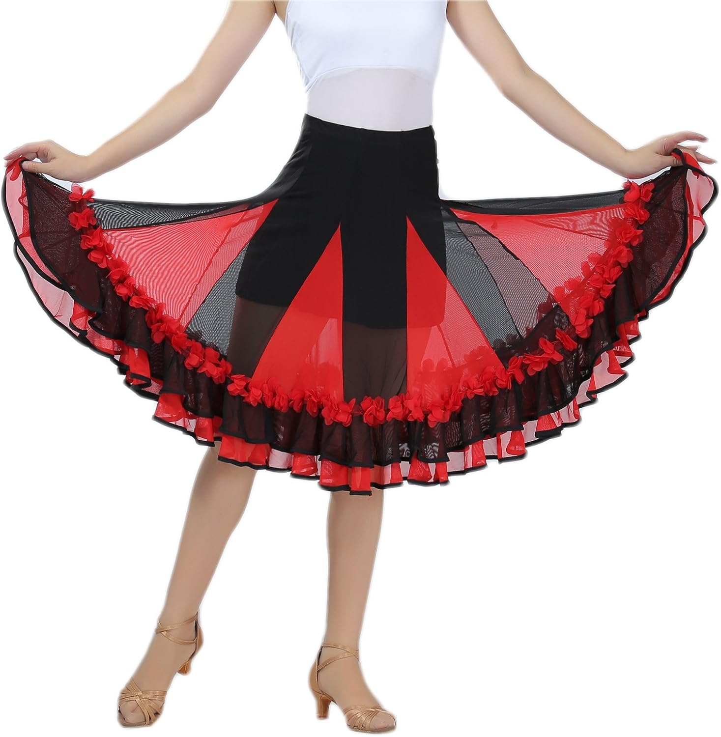 CISMARK Elegant Ballroom Dance Latin Dance Skirt for Women