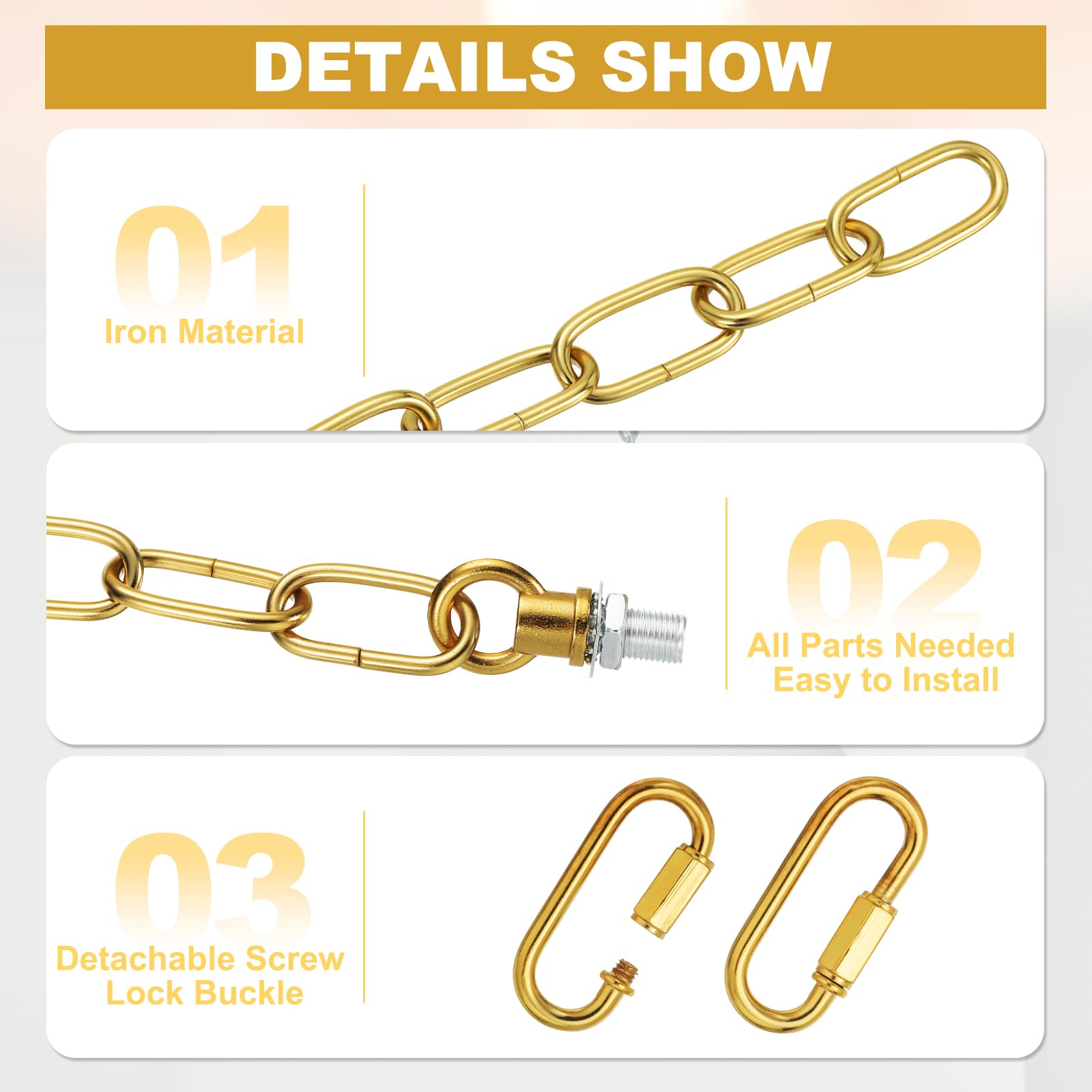 PATIKIL 1 ft Light Fixture Chain - Image 3