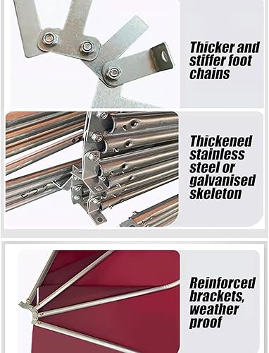 Miniatura 7 de Toldo curvo francés, toldo retráctil para ventana de puerta, protección contra la lluvia y la nieve, refugio plegable para exteriores, refugio de
