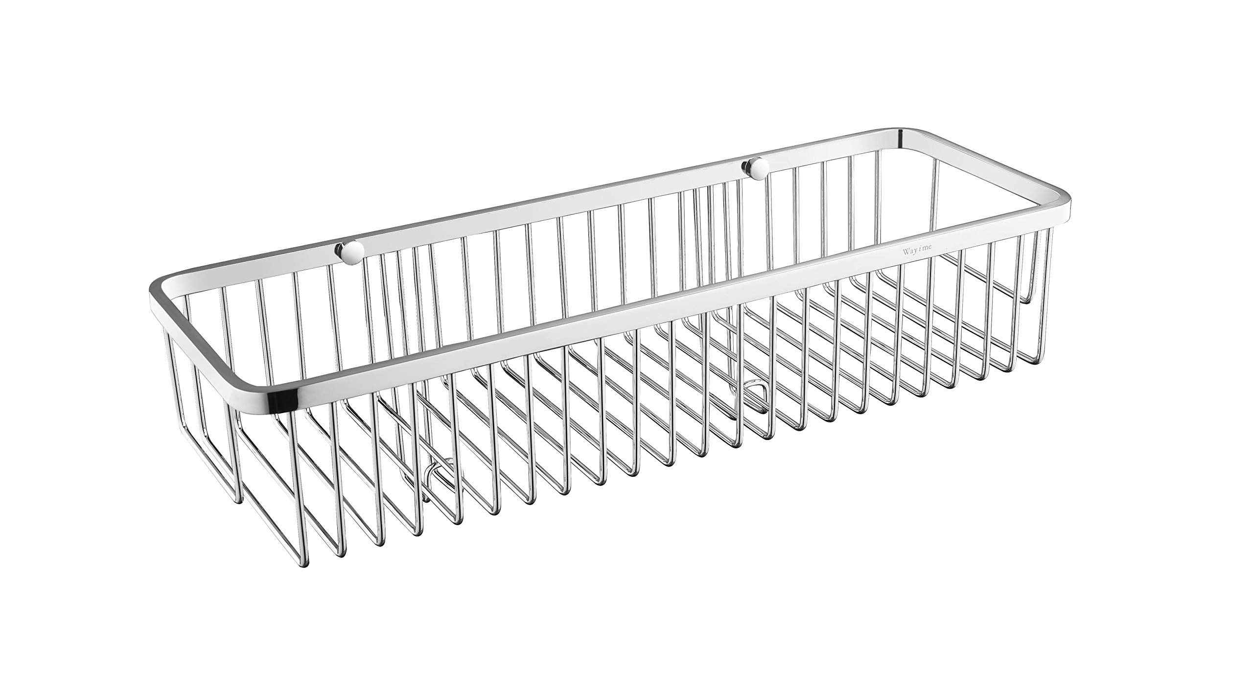 Wayime16" Stainless Steel 304 No-Drilling Wall-Mounting Shower Caddy with Hook as Bathroom Shelf Kitchen Shelf