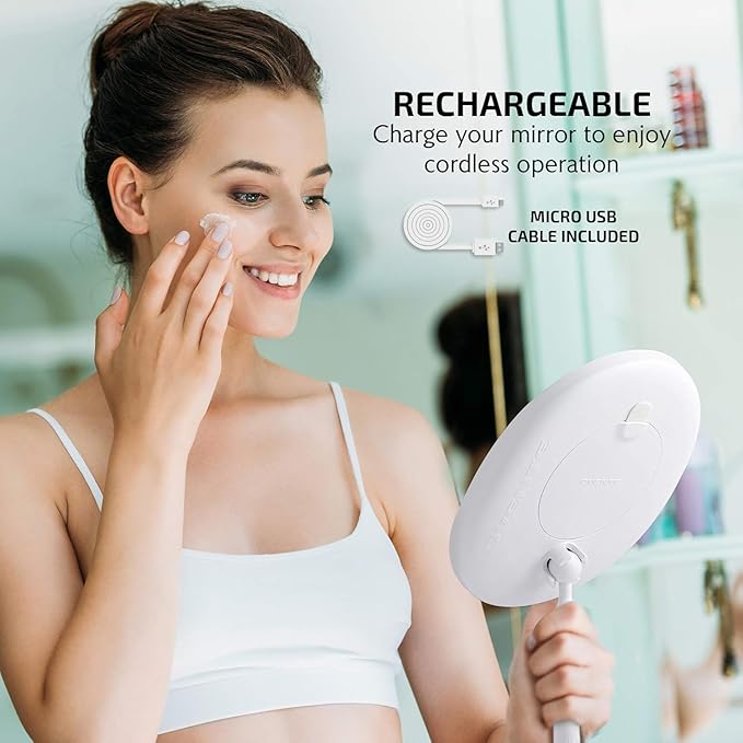 Espejo de Maquillaje OVENTE 9" con Luz Recargable y Espejo Magnético 10X miniatura 6