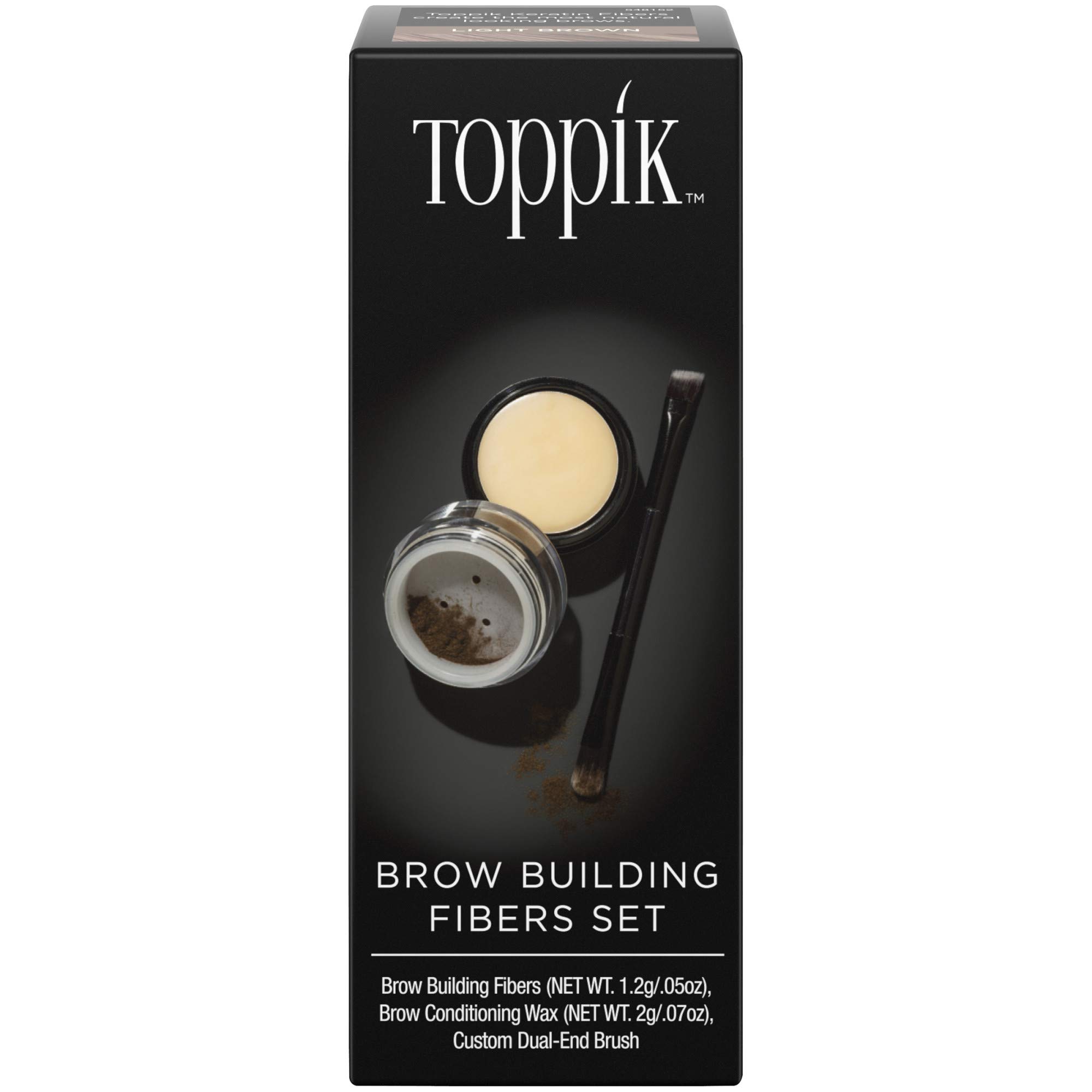 Toppik Brow Building Fibers Set, Light Brown, 1.2G/0.05OZ; 2G/0.07OZ