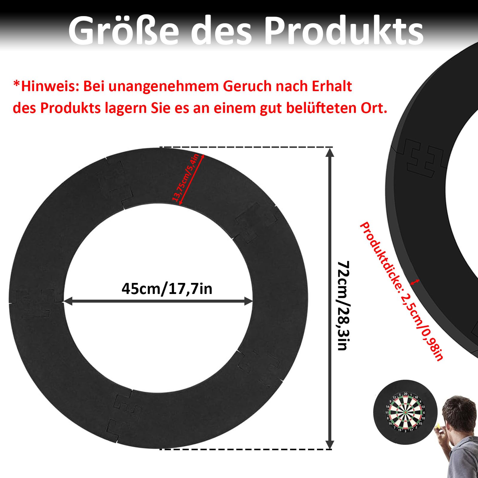 Dragon Darts - Surround ring - Zwart Uni - beschermring voor de muur