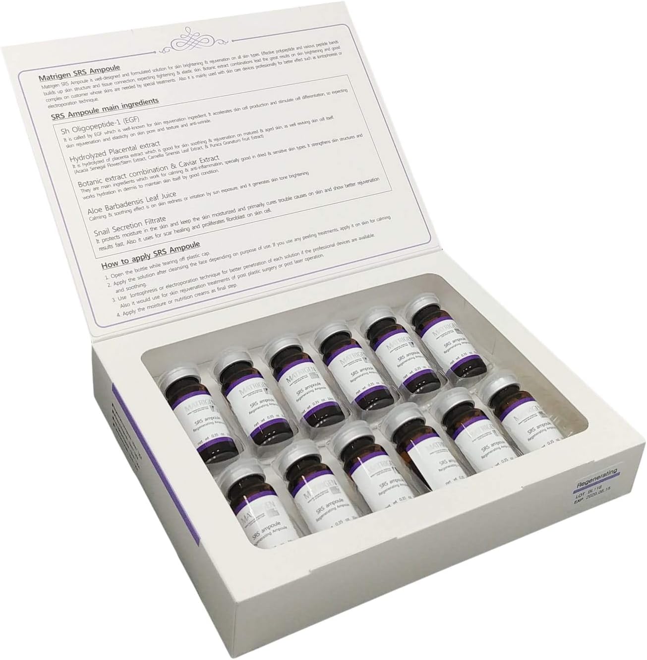 Matrigen SRS Ampoules REGENERATING - Skin Rejuvenation System 12 pcs x 10ml serum for microneedling, dermapen - made in Korea