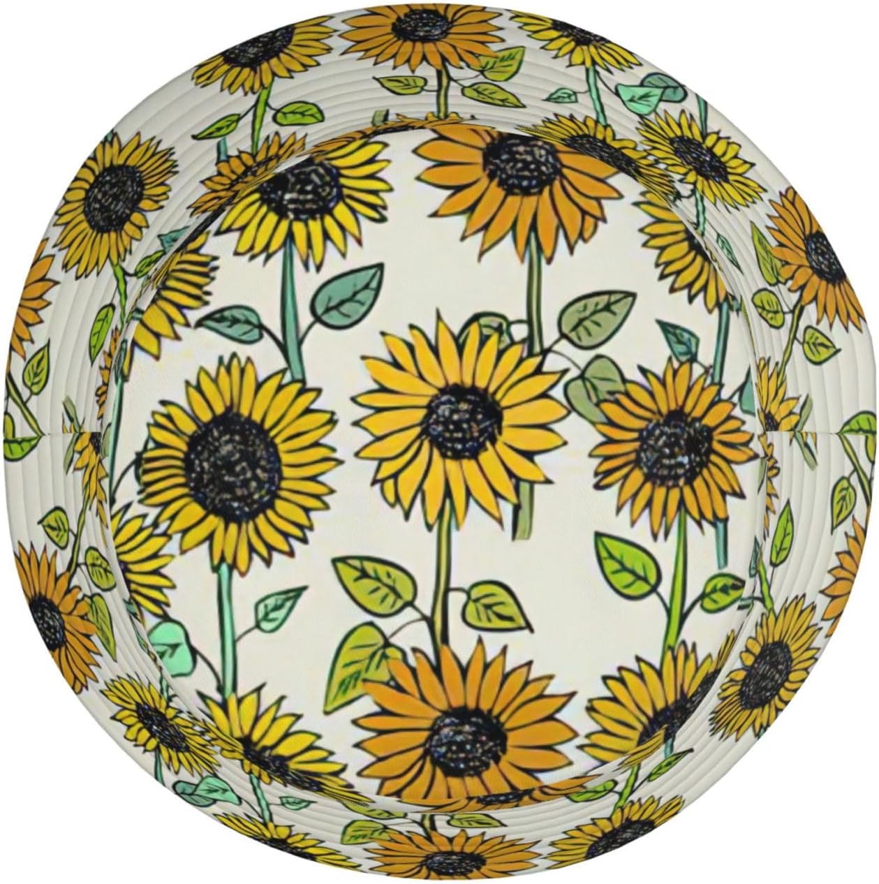 Romantic Sunflowers Print Bucket Hat for Men Women,Fun Sun Hats,Fisherman Outdoor Summer Travel Hiking Cap Black