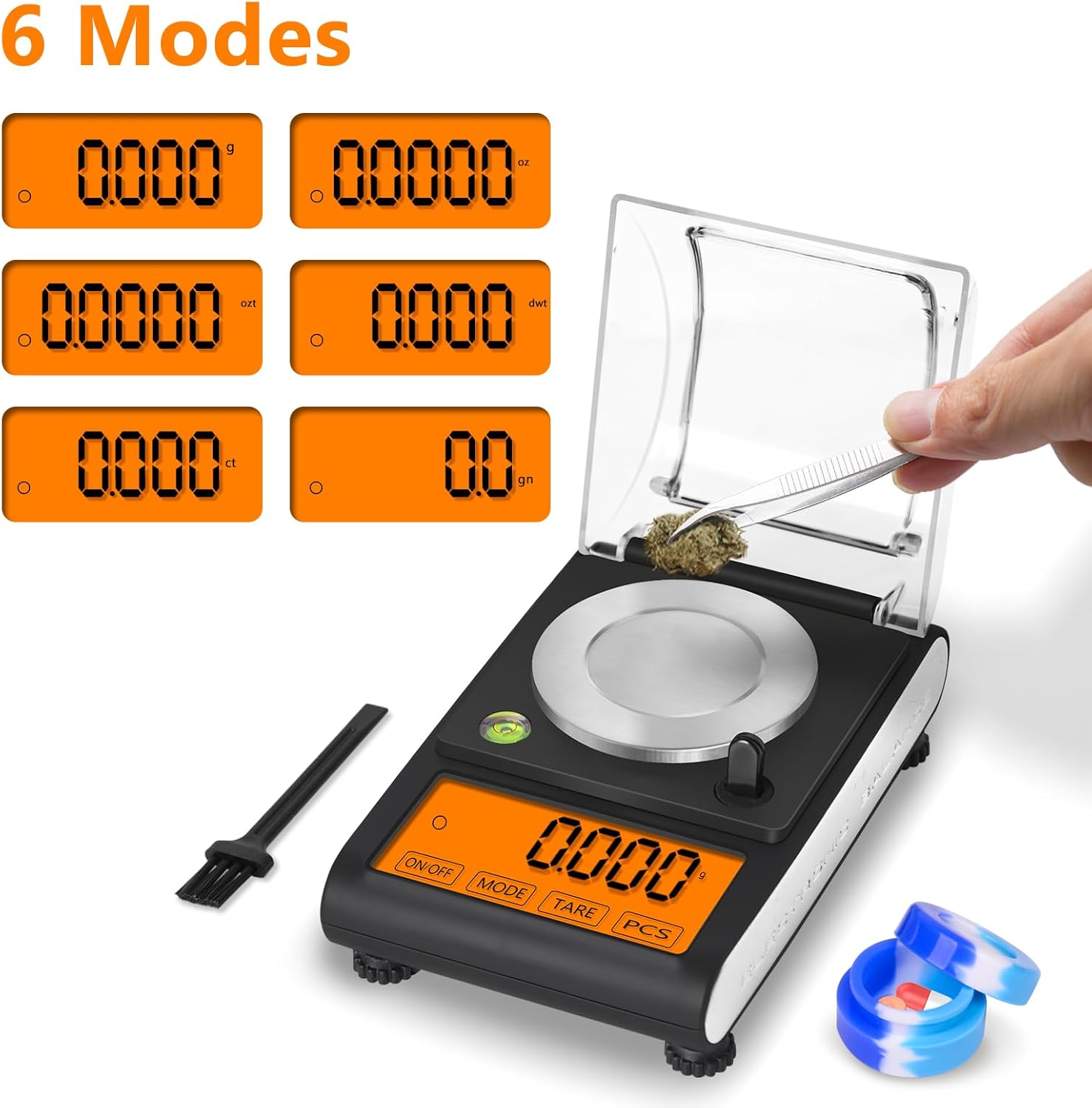 Fuzion Milligram Scale displaying various weighing units: grams, ounces, troy ounces, pennyweights, carats, and grains.
