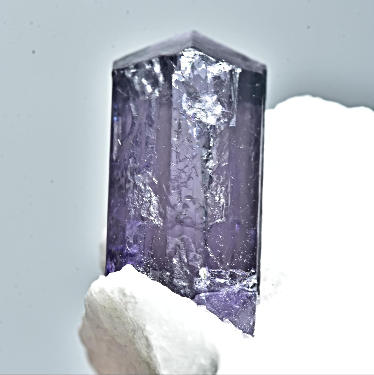 Transparent FullTerminated Fluorescent Purple Scapolite Crystal Specimen 19 Gram