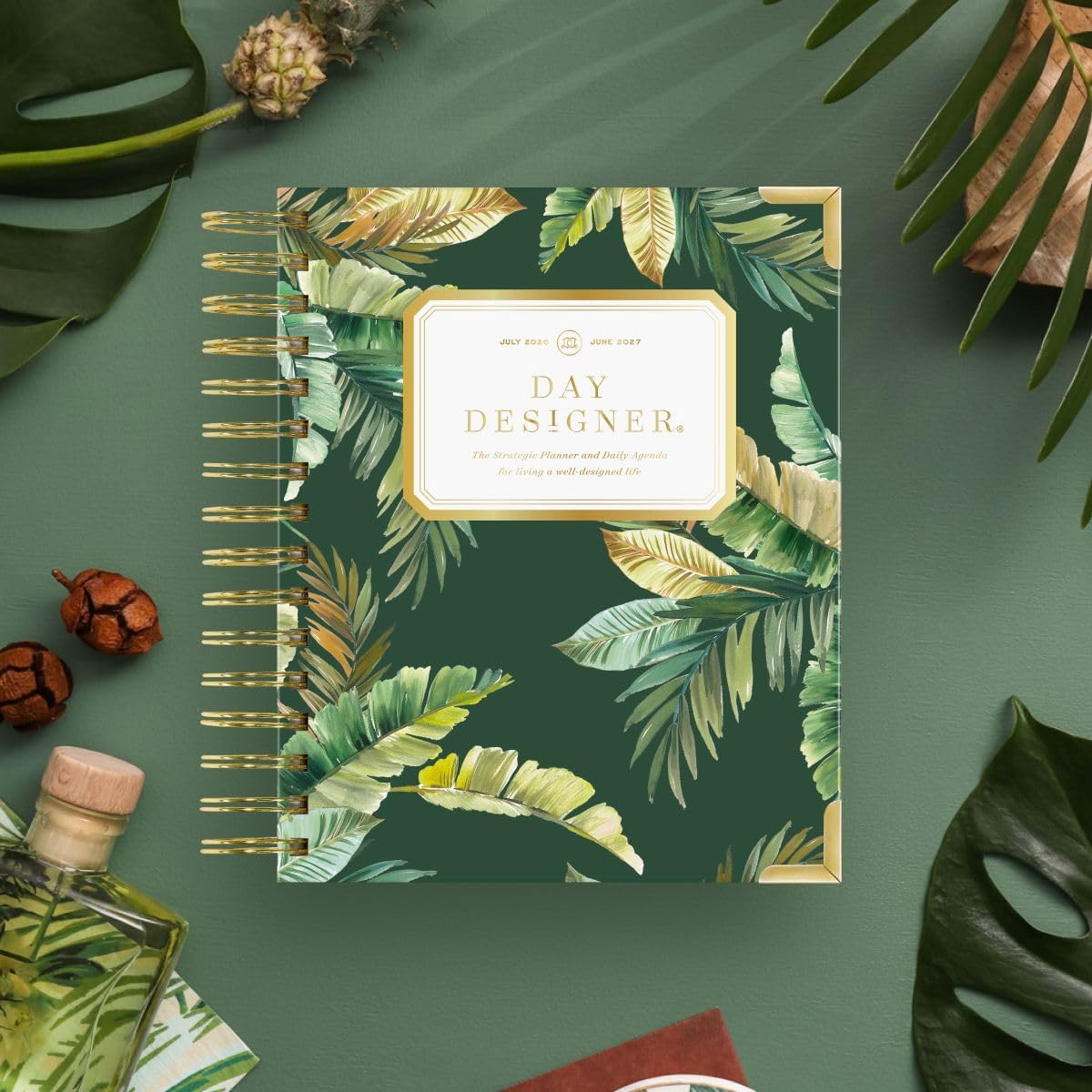 Day Designer 2026-2027 Mini Daily Academic Year Planner Calendar, July 2026 - June 2027, 6" x 8.125", Glossy Laminated Cover, Wirebound, Laminated Tabs, Storage Pocket, Includes Stickers & Snap-In Ruler, St. Barts