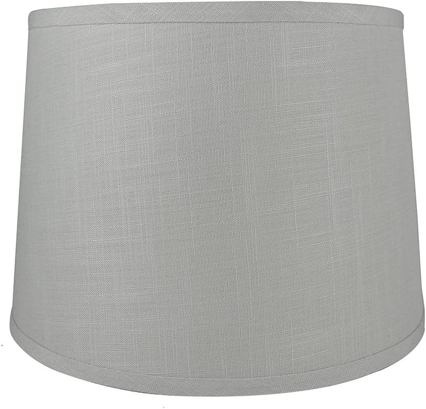 Urbanest French Drum Lampshade,Textured Flax Linen, 12-inch By 14-inch By 10-inch, Spider, Gray Tone